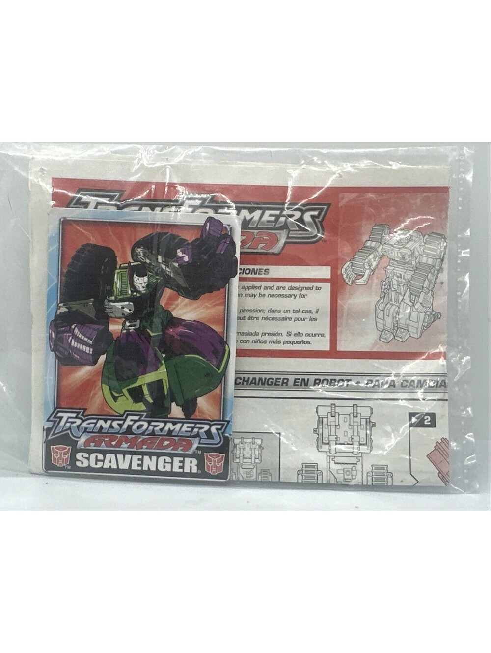Transformers Armada Scavenger Instruction Manual and Trading Card Directions
